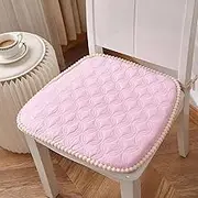 Seat Cushions for Kitchen Chairs with Ties, Dining Chair Cushions 18x18, Detachable Chair Pads for Dining Chairs Double Anti-Slip, Single Outdoor Dining Chair Cushion Pink