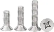 100Ppcs M1 /M1.2 /M1.4 / M1.6 304 Stainless Steel GB819 Cross Flat Countersunk Head Screw Bolt Mini Screws(6mmx100pcs,M1.2)