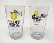 Finch's Beer Co. Pint Glass Beer Glass Set of 2