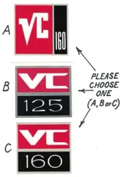 Victa VC 125cc & 160cc Vintage Mower Repro Decals