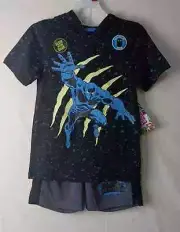 B35 MARVEL Black Panther Boys Hoodie and shorts outfit set. NWT size 6 072124