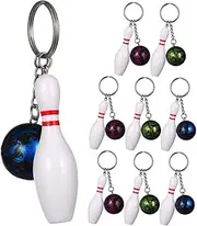 Toyvian 9pcs Bowling Keychains Lightweight Portable Sports Accessories Camouflage Colors Fun Key Holders for Handbags Car Keys Bowling Parties Stylish Equipment