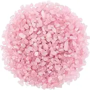 Twdrer 2lb/950g Small Natural Clear Rose Pink Tumbled Chips Crushed Stone Irregular Shaped Quartz Rock Healing Reiki Crystal Gemstone for Jewelry Making Garden Aquarium Vase Plant Decoration(Pink),