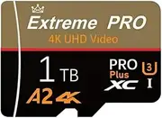 1TB MicroSD Card, 4K UHD Video, A2 Performance, XC PRO Plus U3, High Speed Memory Card for Phone, Camera, Drone, Tablet