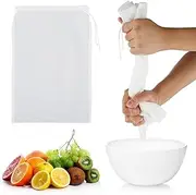 WLLHYF 4 Pack Nylon Nut Milk Bag 8 × 12 Inches Fine Mesh Cheese Cloth Multiple Usage Reusable Food Strainer Professional Cold Brew Filter for Straining Juice Coffee Yogurt Tea (Nylon, 12×8 In)