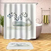 Modest Whale Painting Shower Curtain