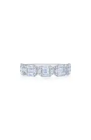 Kwiat Sunburst Partway Diamond Baguette Band Ring