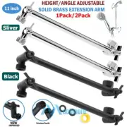 11" Solid Metal Shower Head Extension Arm Adjustable Height/Angle w/ Lock Joints
