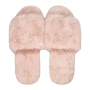 J. Elliot Holly Faux Fur Womens Ultra Soft Slip-On House Slippers/Slides Rose