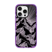 iPhone 16 Pro Impact Case AIM HIGH 2, MOUNTAINS B&W MINIMALIST NATURE ILLUSTRATION