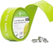 Green Expert 1.5" ID PVC Lay-Flat Discharge Hose, 25FT Heavy Duty for Pool Filter Backwash Water Disposal Sump Pump Accessory