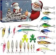 BEANPRECOY Fishing Advent Calendar 2024 Advent Calendar Fishing Fishing Calendars Christmas Countdown Fishing Tackle Fishing Lure Advent Calendar for Fisher Adults Teens Surprise Gift/Assorted Colours 2