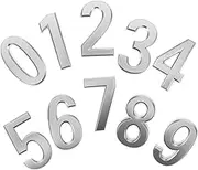 Angoily 10pcs Self-adhesive House Address Numbers Mailbox Numbers Peel and Stick Design Silver Finish for Hotels Easy Installation Enhanced Visibility