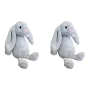 2x Rabbit 26cm Plush Toy Kids/Children/Toddler Play Soft Stuffed Animal Sml Grey