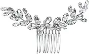 [Generic] Crystal Beads Hair Comb for Wedding Bridal Shower Handmade Hair Jewelry Girls Prom Hairpiece (White, One size)