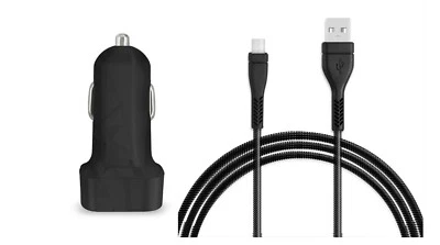 18W Fast Car Charger+10ft USB Cord for Amazon Kindle Fire 7 7th Gen Generation