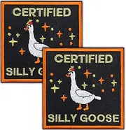 [Laughing Lizards] Certified Silly Goose Patch (2-Pack) | Funny Morale Hook & Loop Meme Patches for Backpacks, Plate Carriers, & Airsoft Equipment