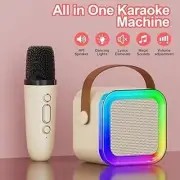 Mini Bluetooth Karaoke Machine w/ Mic LED Lights Kids Gift Speaker Toy