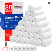 30 Pack Gauze Rolls Bandages 4 in x 4.1 Yards Premium Medical Supplies & First
