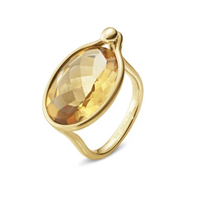Georg Jensen 18k Yellow Gold Ring with Citrine #1506 - Savannah