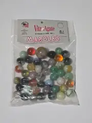 Vintage Sealed bag of 45+1 Gladding-Vitro Agate Marbles With Fluorescent (2 B⁵)