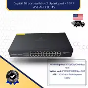 Network Switch 16 Gigabit Port + 2 Uplink port RJ45 + 1 *1.25G SFP