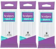 Sculpey III Polymer Clay 3 lbs Lot of Three 1 lb White Blocks Oven Bake Clay