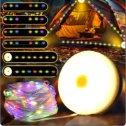 Camping String Lights Waterproof Outdoor Colorful String Lights Solar/USB Decor