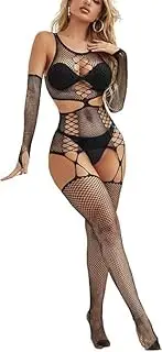[Generic] Women Sexy Underwear Plus Size Lingerie Bodysuit Babydoll Negligee Mesh Teddy Sleepwear Bodystocking