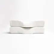 Contoured Orthopedic Pillow, Queen Size Bed Pillow for Neck Pain Relief - Med...