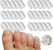 15Pairs Toe Sleeves Toe Protectors,Breathable Translucent Silicone Toe Cover,Protect Toe from Rubbing,Ingrown Toenails, Corns,Blisters,Hammer Toes and Other Painful Toe Problems