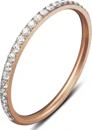 2-Pack 14K Gold Plated Stacking Rings for Oura Ring Gen 4/Oura Ring Gen 3, Cubic Zirconia Simulated Diamond Oura Stack Rings for Women Rosegold 10