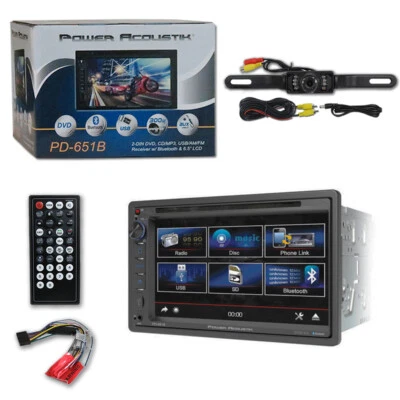 Power Acoustik PD-651B 2-DIN 6.5" DVD USB Bluetooth Receiver w/ Backup Camera