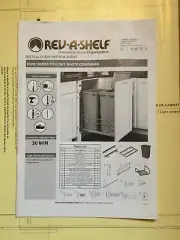 NIB Rev-A-Shelf 53WC-2150SCDM-212 Double 50 Qt. Pull-Out Silver Waste Container