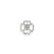14K White Gold Diamond Flower Pendant Slide