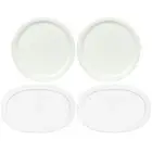 Corningware (2) F-15-PC & (2) F-16 French White Plastic Replacement Lids