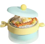 Filvczt Suction Cup Bowl, Airtight Soup Container, Thermo Food Jar, with Suction Cup Base, Leak Proof and Airtight Design, 18.5x13.5x11cm, Pink/Green, for Kids Food Lunch, Hot & Cold