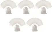 Binxind 500 Pieces Drawstring Cotton Bags Muslin Bags,Tea Brew Bags (4 x 3 Inches)