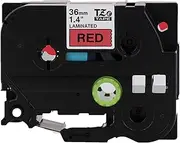 Brother P-Touch TZe-461CS Black Print on Red Label Tape 1.4” (36mm) Wide x 26.2’ (8m) Long