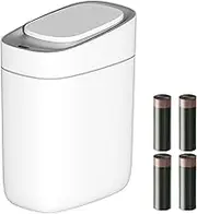 Automatic Trash Can with Lid for Bathroom, 9 Liter Slim Smart Trash Bin Waterproof Plastic Garbage Can, Touchless Motion Sensor Wastebasket Rubbish Bin for Living Room, Office, Bedroom (No Battery)