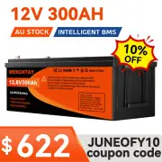 12V 300Ah Lithium Iron Phosphate Battery LiFePO4 Prismatic Cell Solar Camping