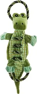 Outward Hound Ropes-A-Go-Go Gator Interactive Plush Squeaky Dog Tug Toy