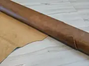 3-4oz 12x12 / 12x24 MEDIUM BROWN DISTRESSED SOFT LEATHER HIDE SHEET,PANEL,SCRAP