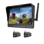 10.1 Inch HD 1080P Wireless Backup Camera System Split with 2 WIFI Solar Cameras for RV, Truck, Trailer, Van