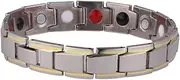 NOLITOY Men's Titanium Steel Wristband Magnetic Therapy Bracelet Silver Gold Fashion Accessory Unisex Present for Dad Boyfriend