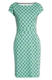 NWT Boden Florrie Dress, Green Lagoon, Diamond Trance Size 20/22R
