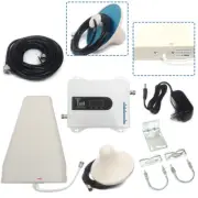 900/1800/2100MHz Cell Phone Signal Booster GSM 3G 4G LTE Amplifier Kit Band New