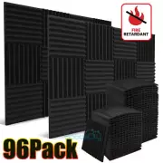 24 48 96 Pack Acoustic Foam Panels Studio Noise Soundproofing Wall Tiles 12*12in