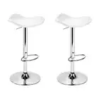 Artiss 2x Bar Stools Gas Lift Stool Kitchn Swivel Chairs Leather White