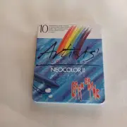 New In Tin Neocolor II Aquarelle Caran D'Ache Set Of 10 Artists Colors